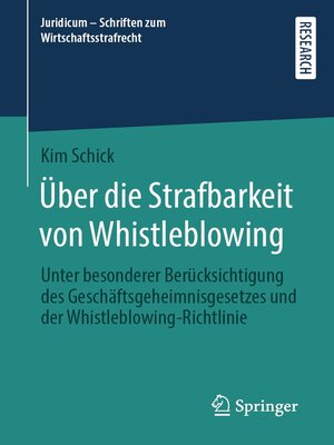 cover image of Über die Strafbarkeit von Whistleblowing